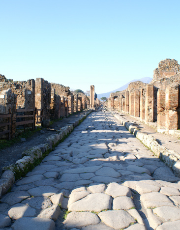 Road with chariot grooves in Pompeii